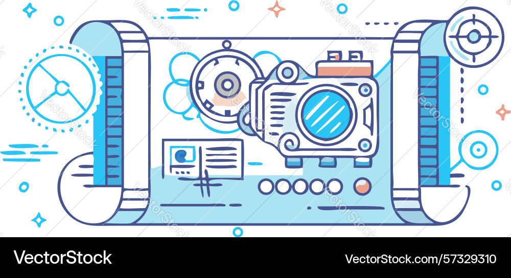 Digital command futuristic control panel vector image
