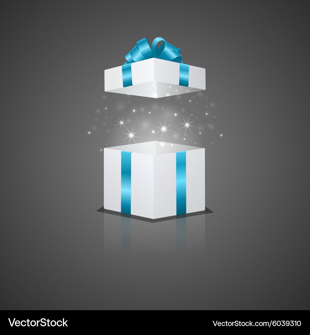 Geschenkbox mit magischer Wirkung Vektorbild