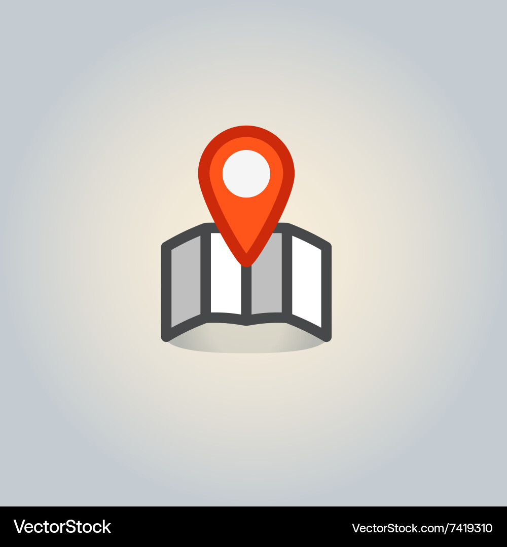 Map and the pin web icon vector image