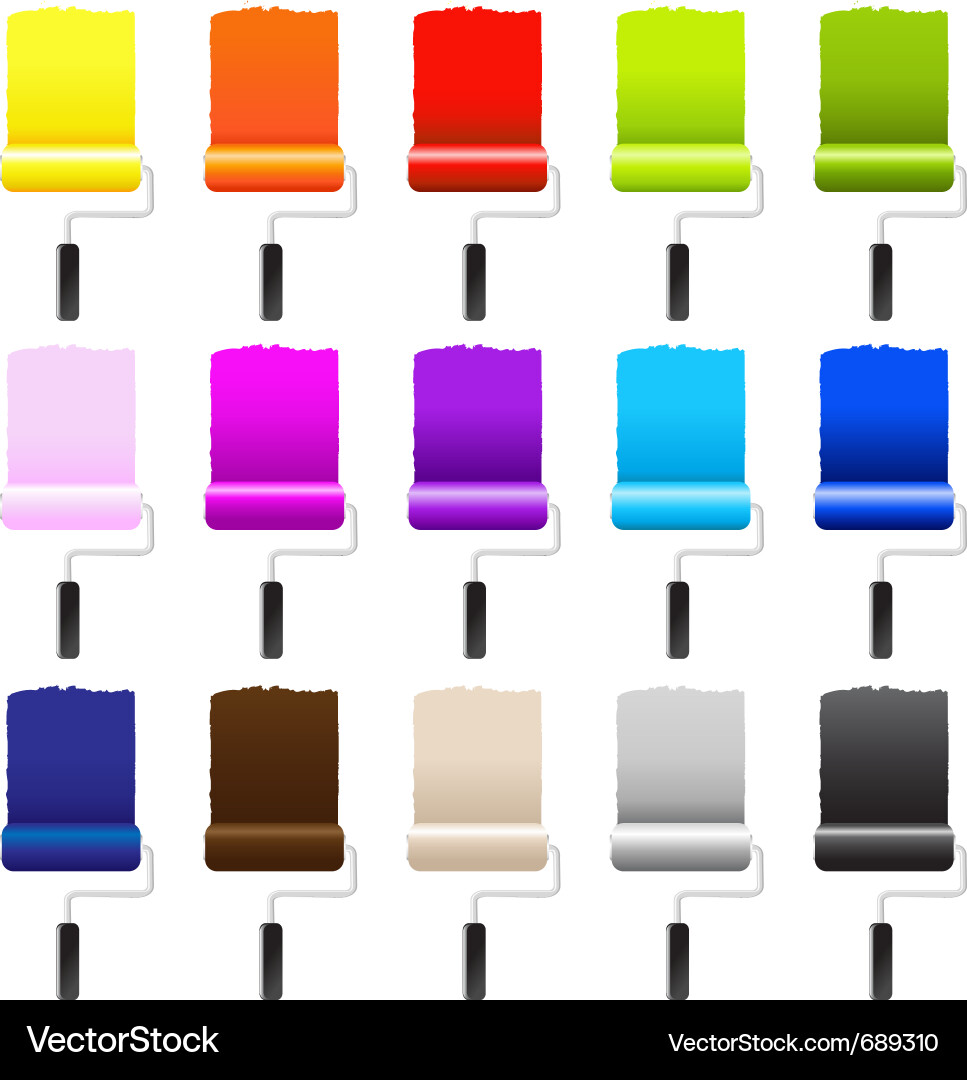 Paint Rollers Set Vector Image