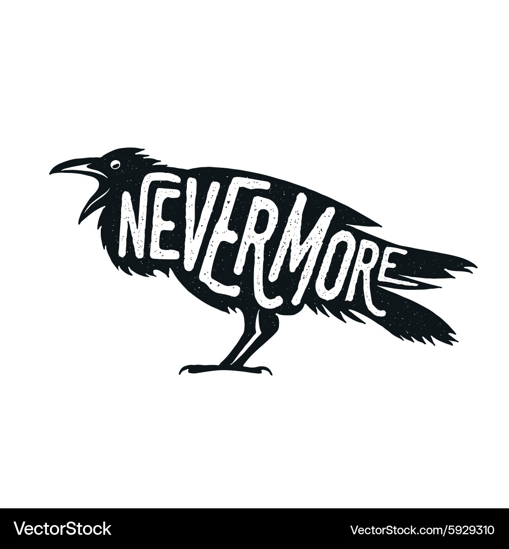 Raven with Nevermore vector image
