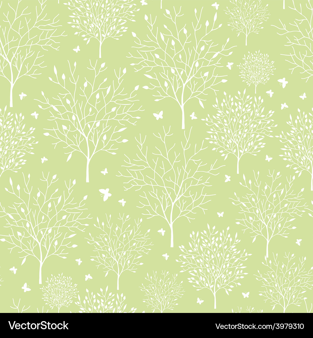 Spring Garden Tree Pattern Vector Image