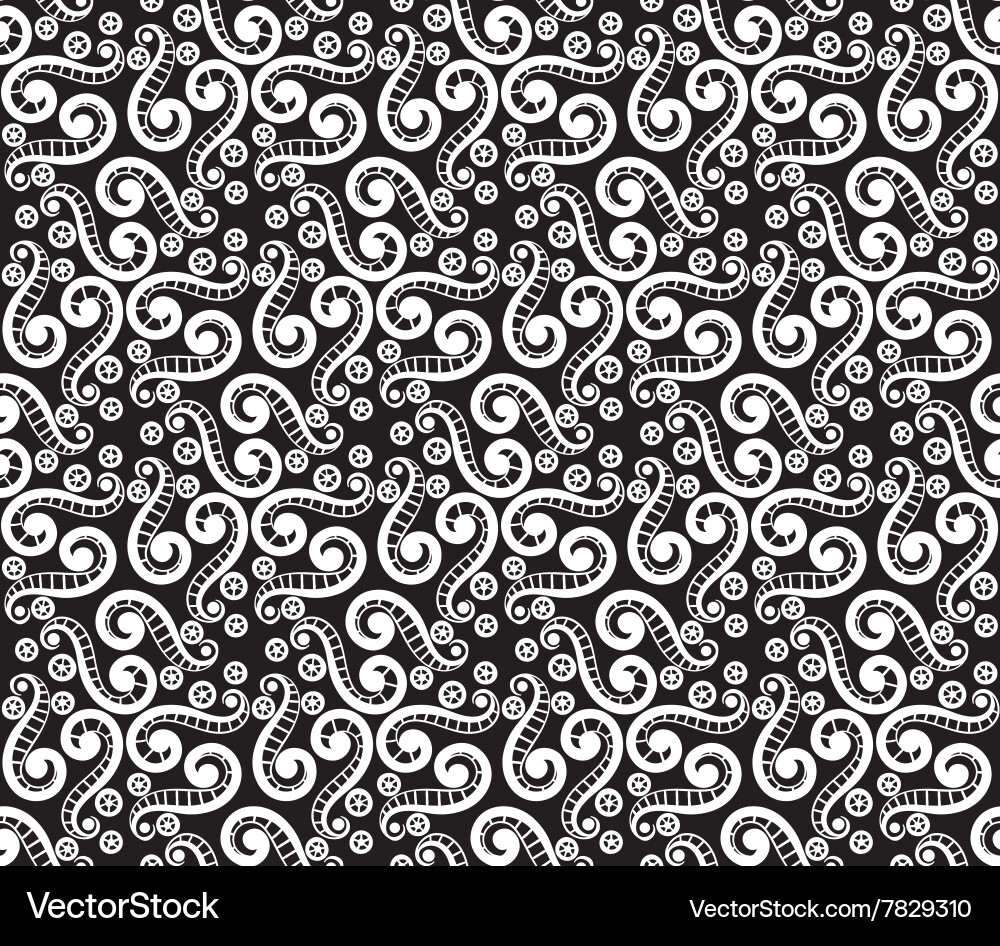 Steampunk Scroll Pattern vector image