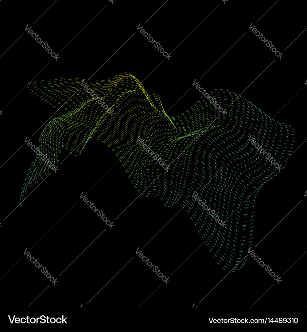 Warped parametric surface shape Royalty Free Vector Image