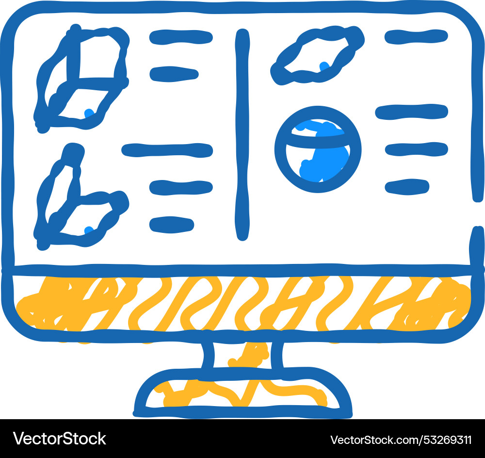 3d object library icon doodle vector image