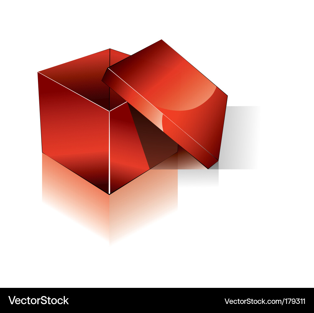 3d open red shipping box Vector Image
