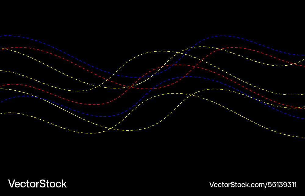 Abstract color lines shape pattern on dark Abstract color lines shape pattern on dark vector image