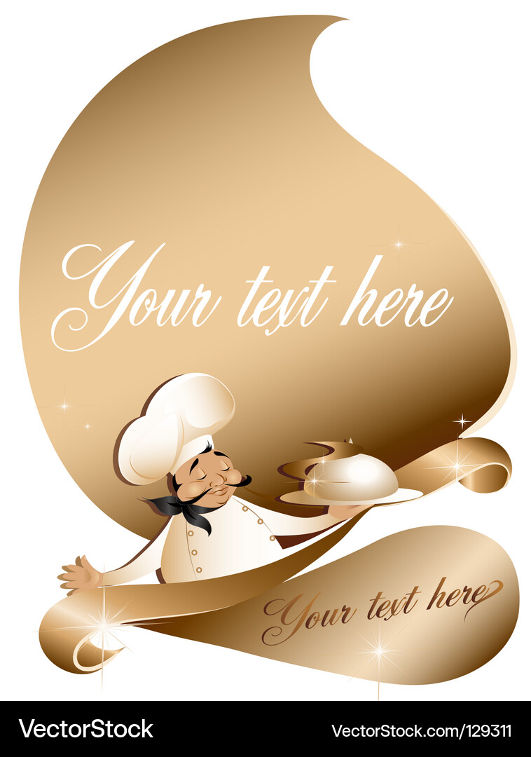 Chef Background with Elegant Label Vector Image