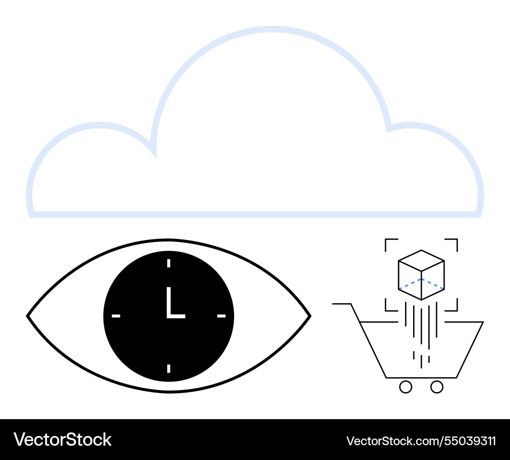 Cloud Computing für Datenvisualisierung und e Vektorbild