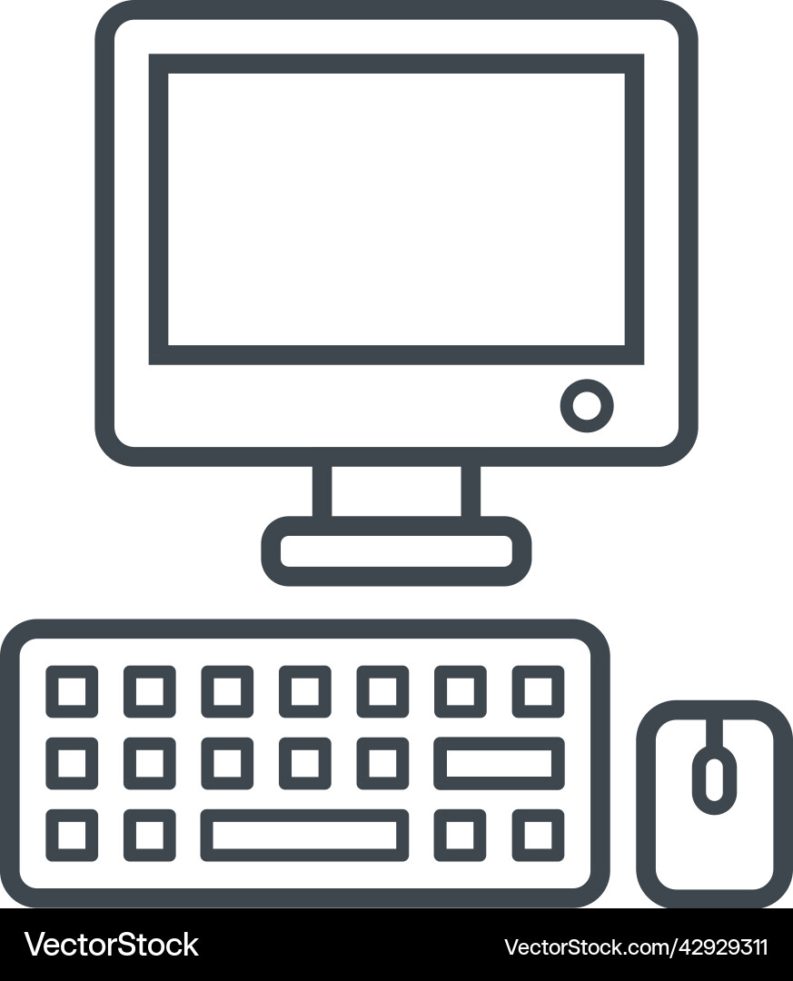 Computer Accessories - Monitor, Keyboard, Mouse vector image