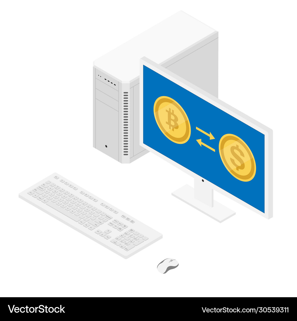 Crypto currency exchange concept convert bitcoin – Royalty-Free Vector |  VectorStock