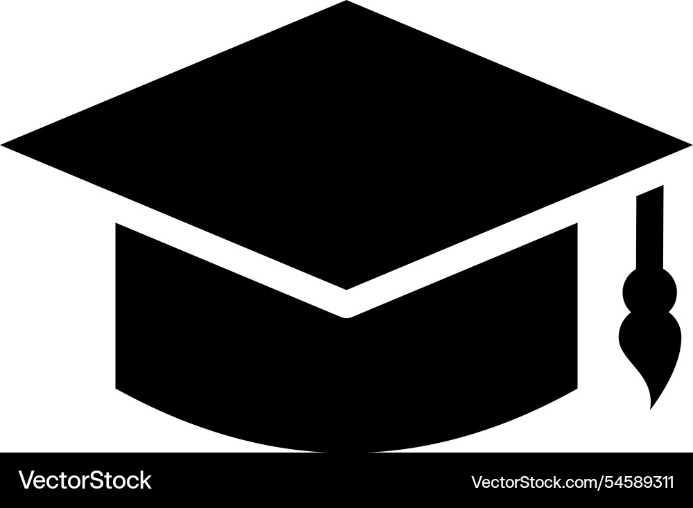 Graduation cap - icon Royalty Free Vector Image