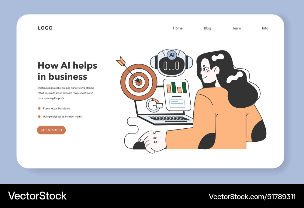 Help of artificial intelligence for business web Help of artificial intelligence for business web vector image