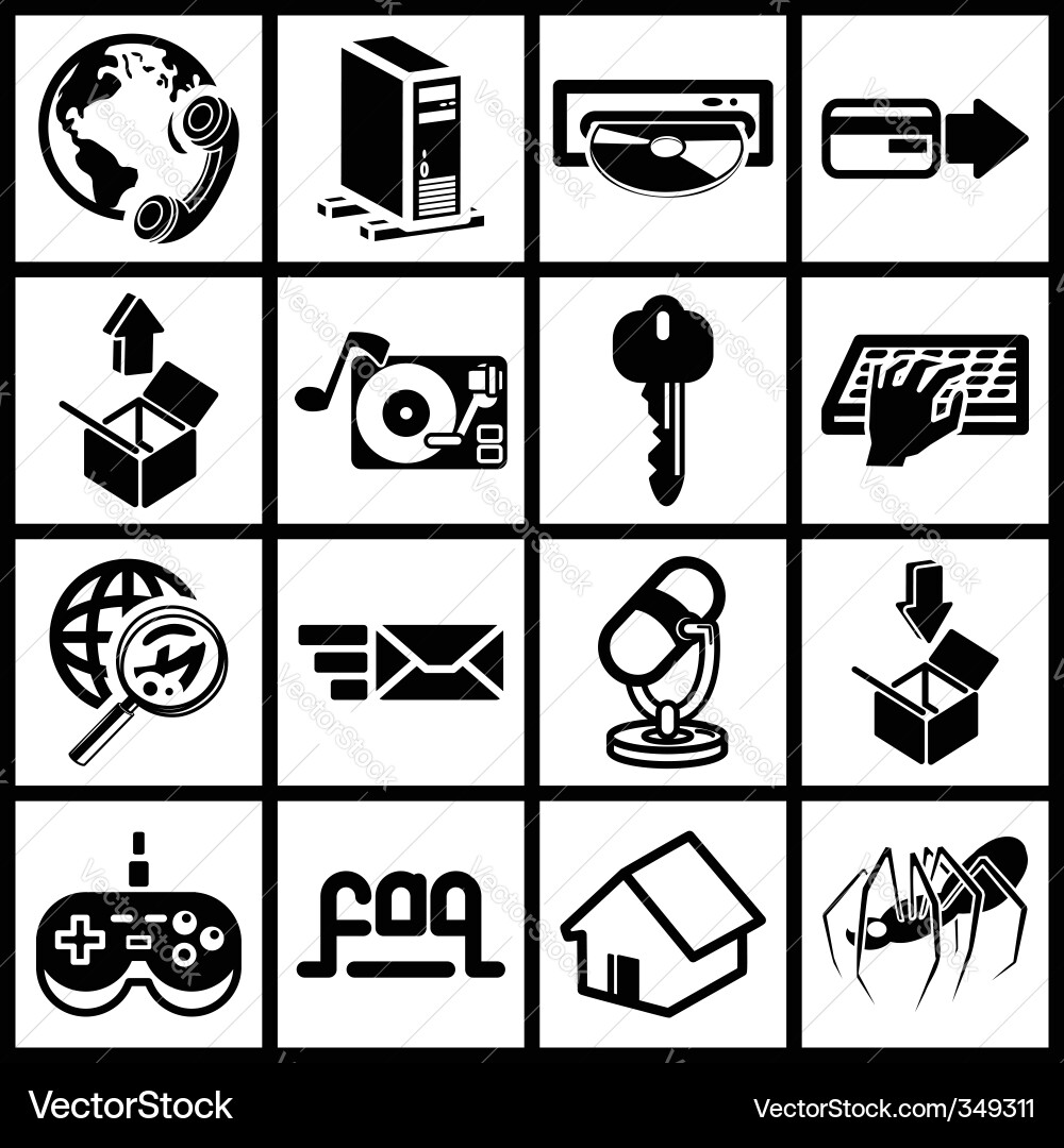 Internet web icon series set vector image