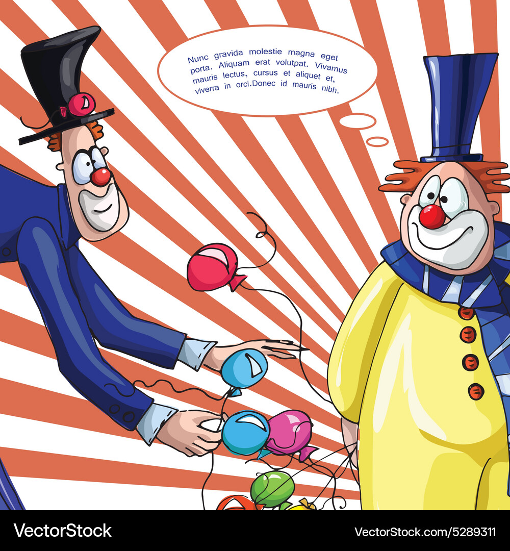Karte mit Clowns für Text Vektorbild