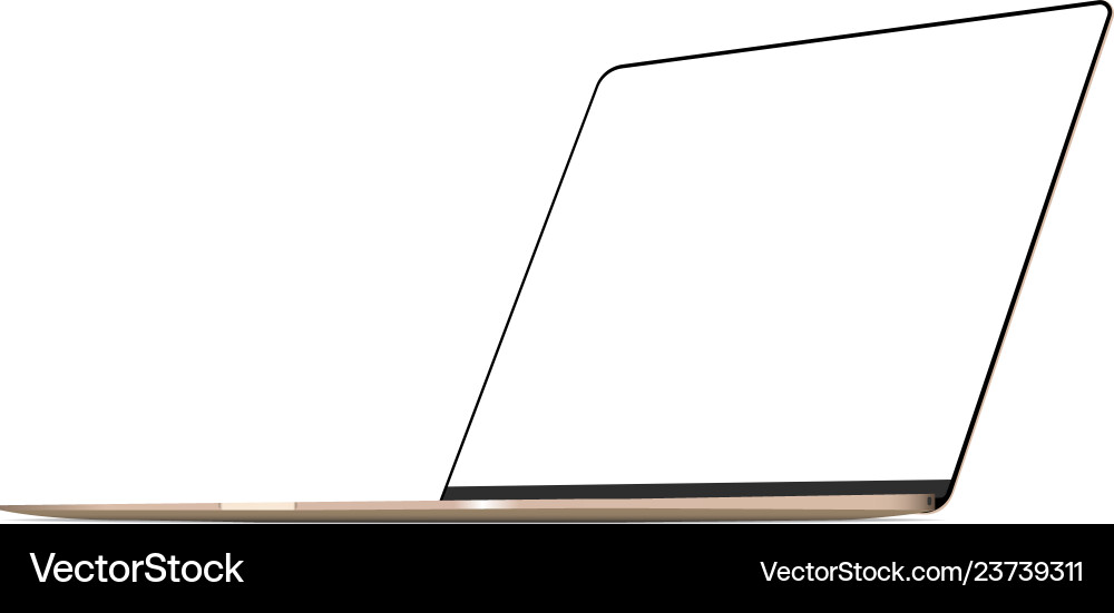 Laptop Gold Mockup rechte perspektivische Ansicht Laptop Gold Mockup rechte perspektivische Ansicht vektorbild