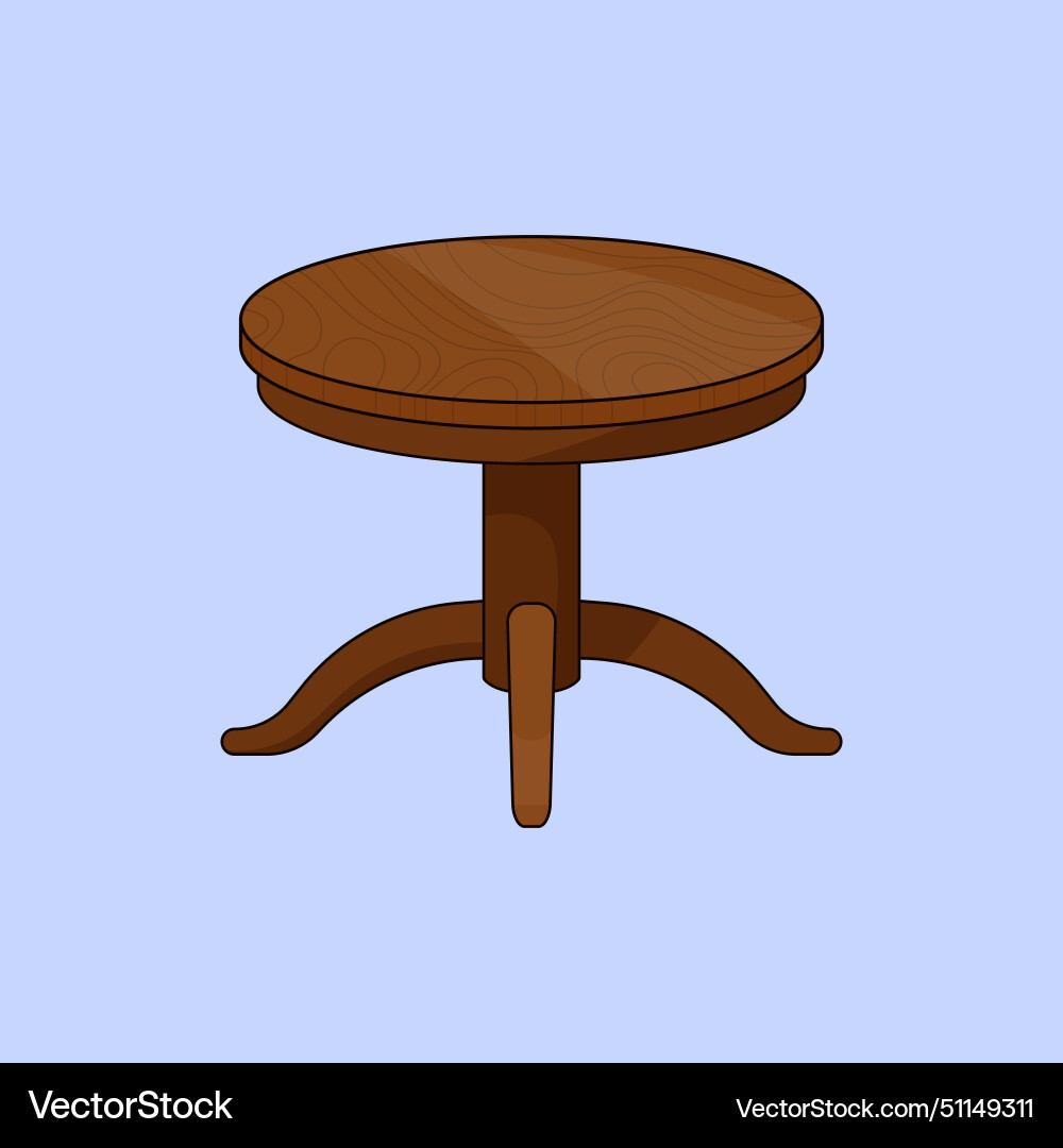 Round wooden table icon Royalty Free Vector Image