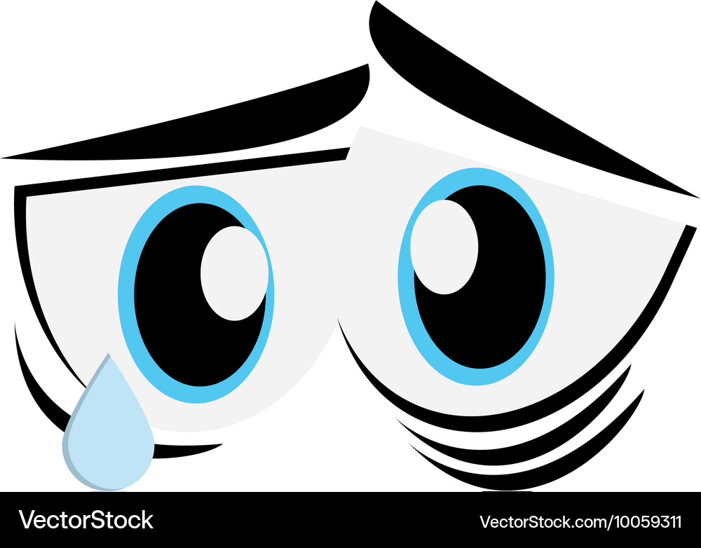 Sad cartoon eyes icon Vector Image