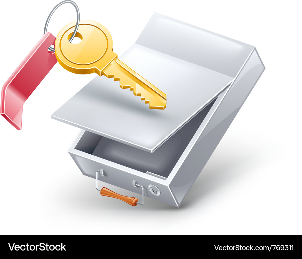 Secure Deposit Box with Key vector image