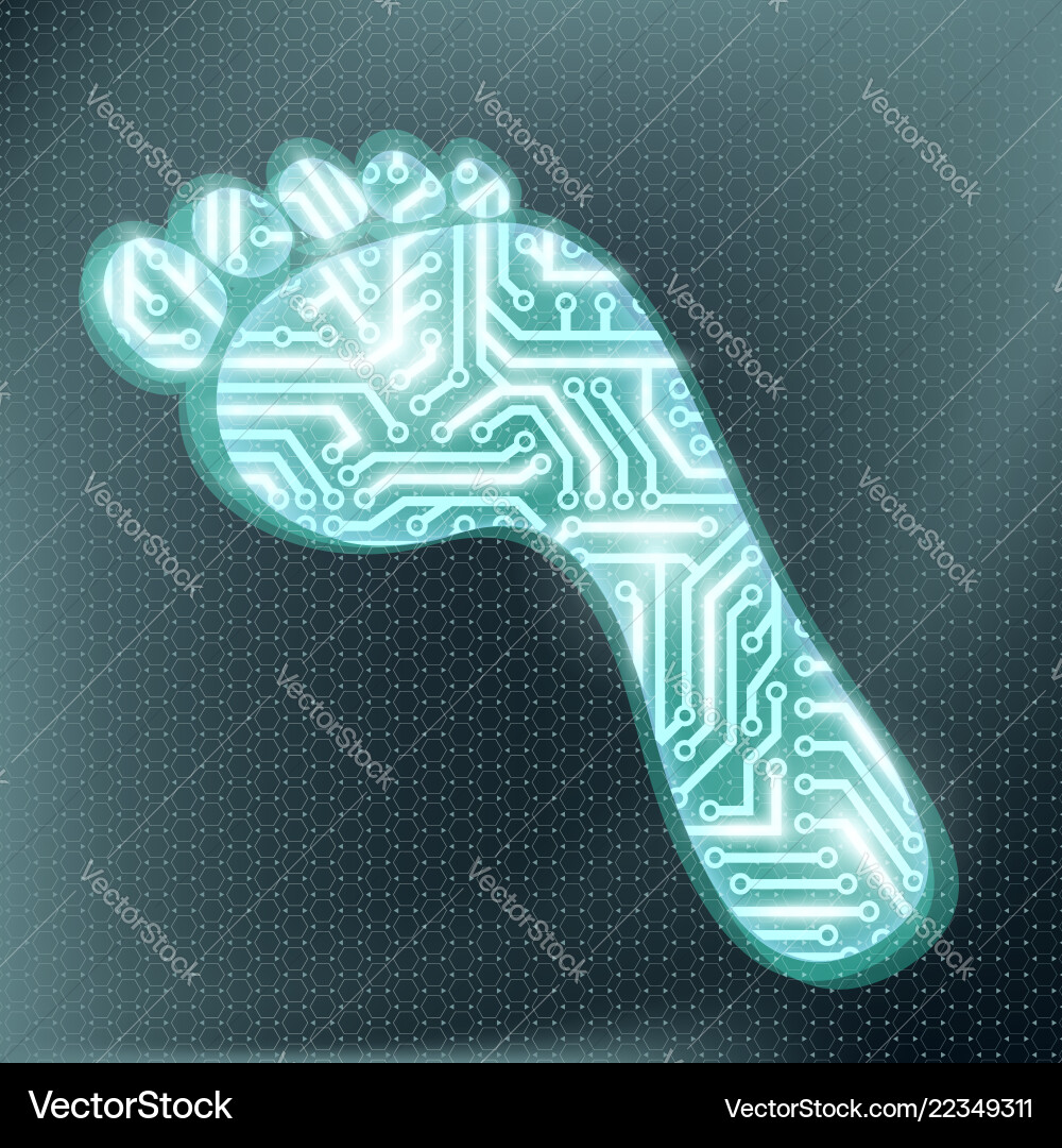 Technological Footprint Circuit vector image
