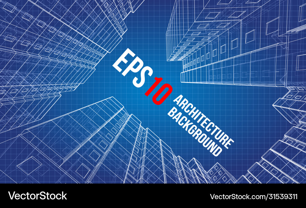 Wire-frame model a multi-storey building Wire-frame model a multi-storey building vector image