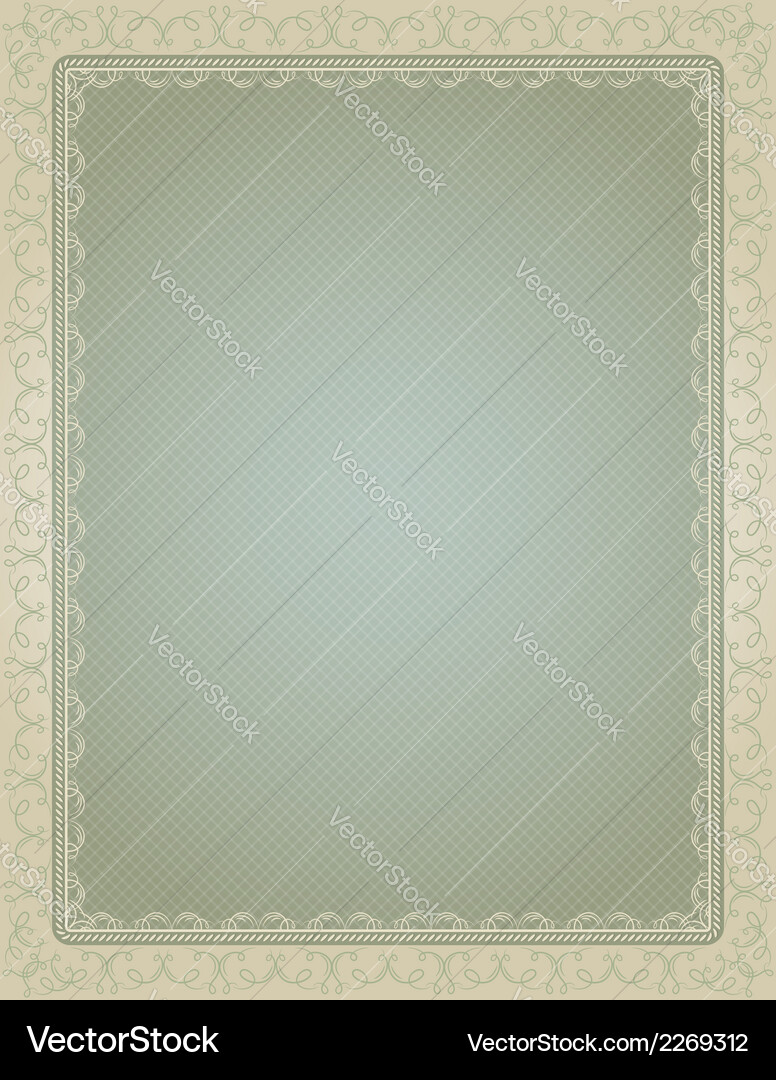 Certificate background with calligraphic lines Vector Image