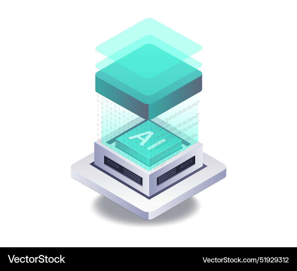 Data server management in ai technology Vector Image