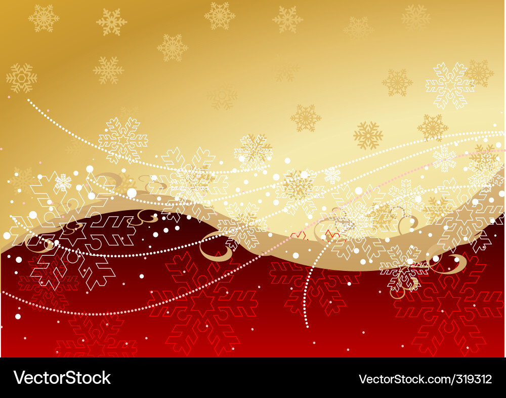 Elegant Swirl Snowflake Background vector image