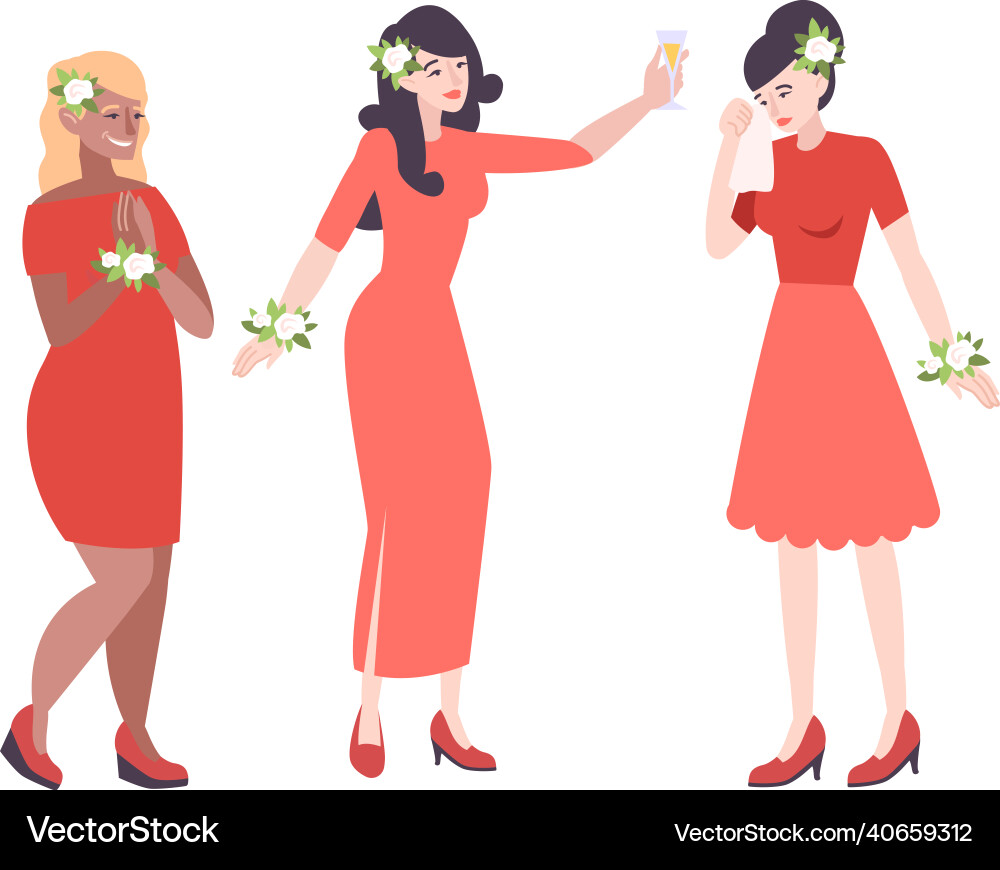 Friends of bride composition Friends of bride composition vector image