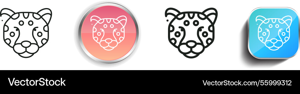 Leopard-Symbol dünne lineare regelmäßige und Schaltfläche Stil Leopard-Symbol dünne lineare regelmäßige und Schaltfläche Stil vektorbild