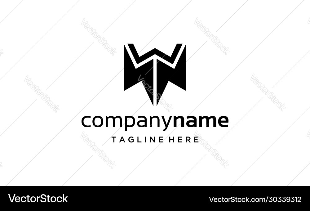 Letter w with thunder bolt logo design concept Vector Image