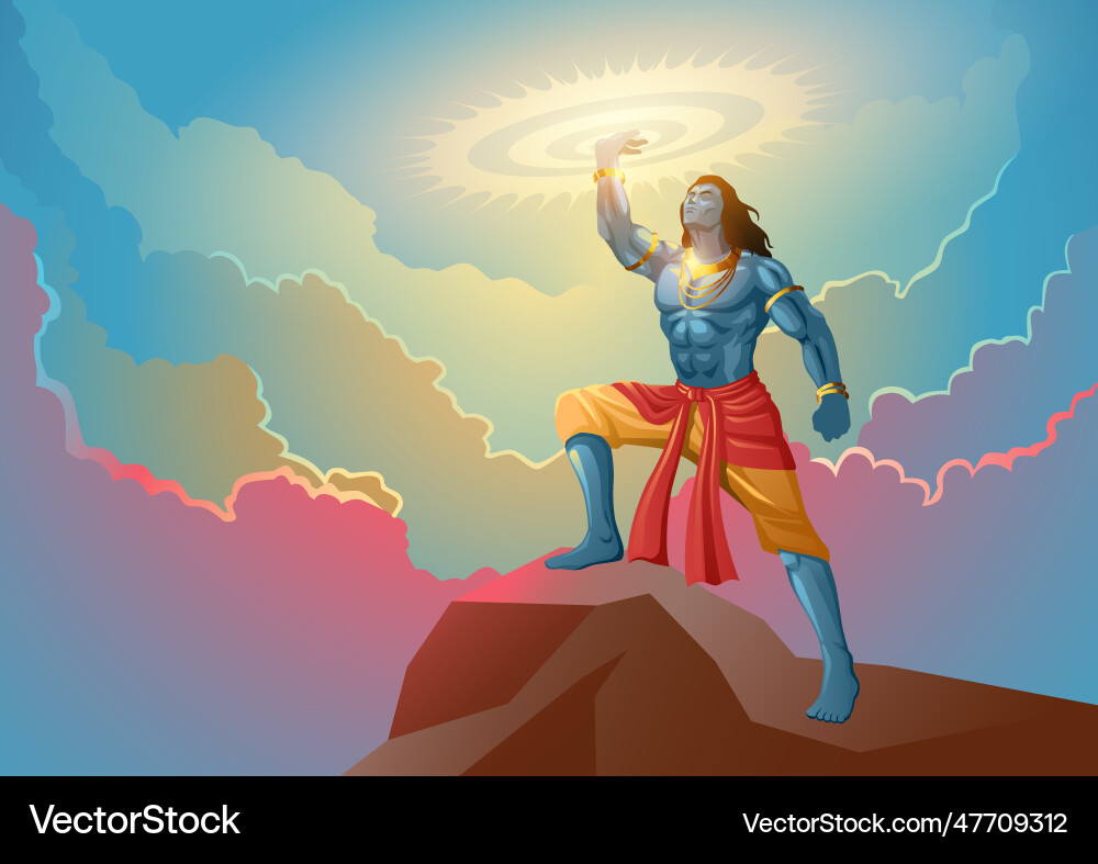Lord krishna holding sudarshan chakra Lord krishna holding sudarshan chakra vector image