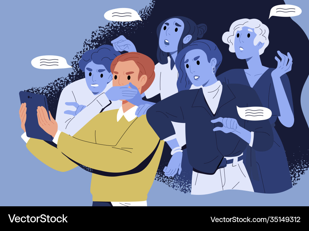 Man Receiving Negative Comments Vector Image