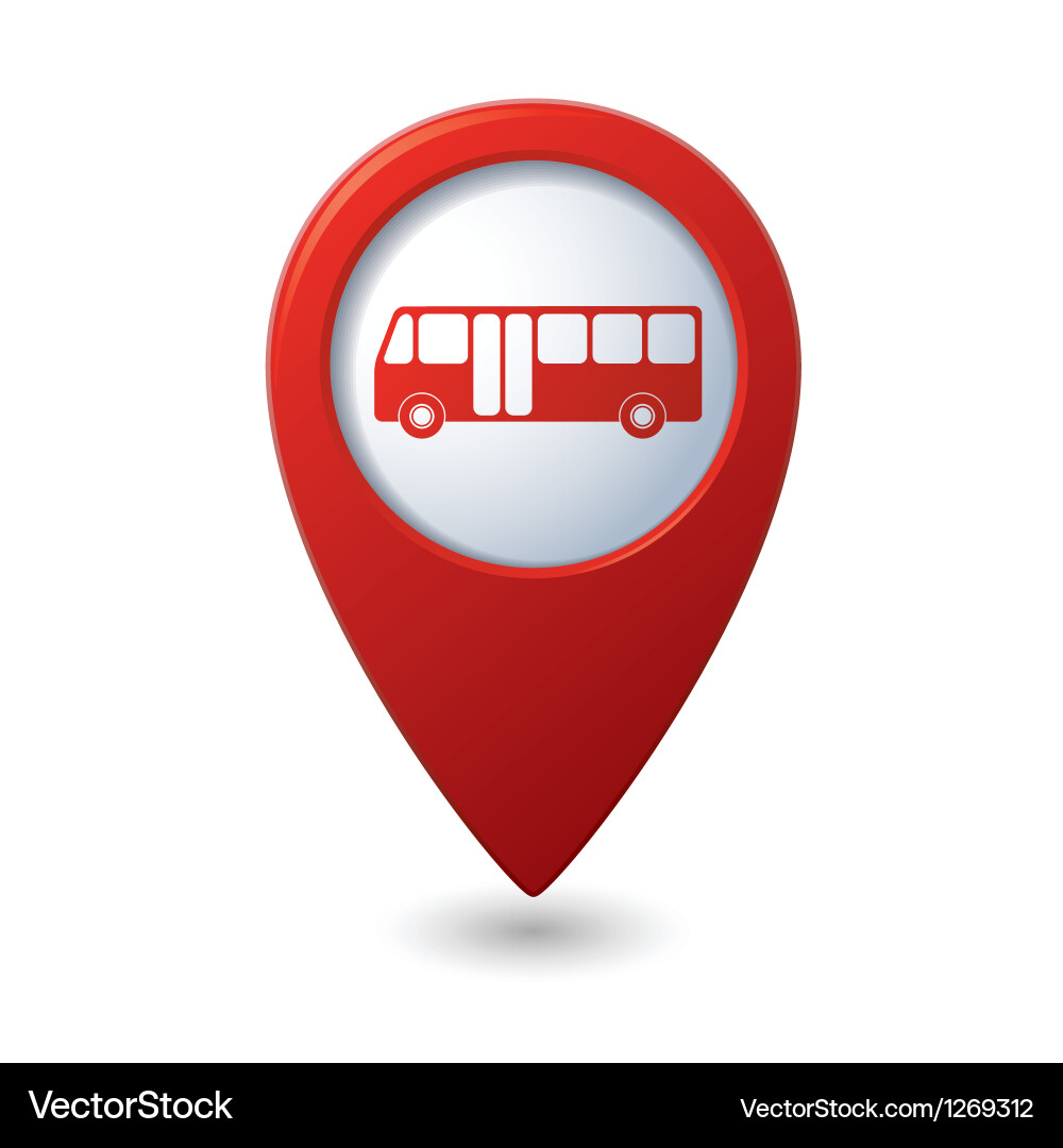 Navigation Pointer mit Bus Icon vektorbild