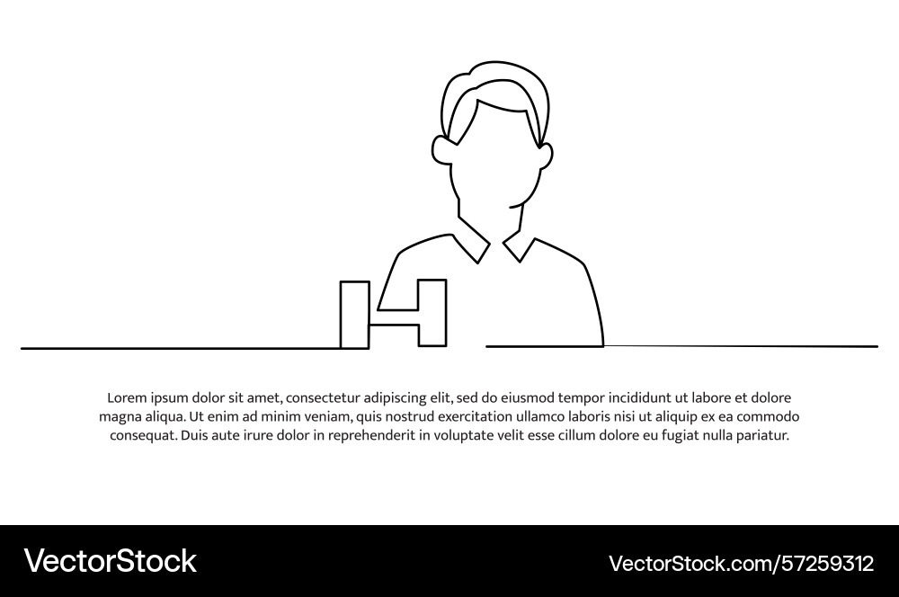One line a man is exercising abstract minimal One line a man is exercising abstract minimal vector image