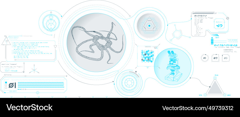 Scientific research data processing interface vector image