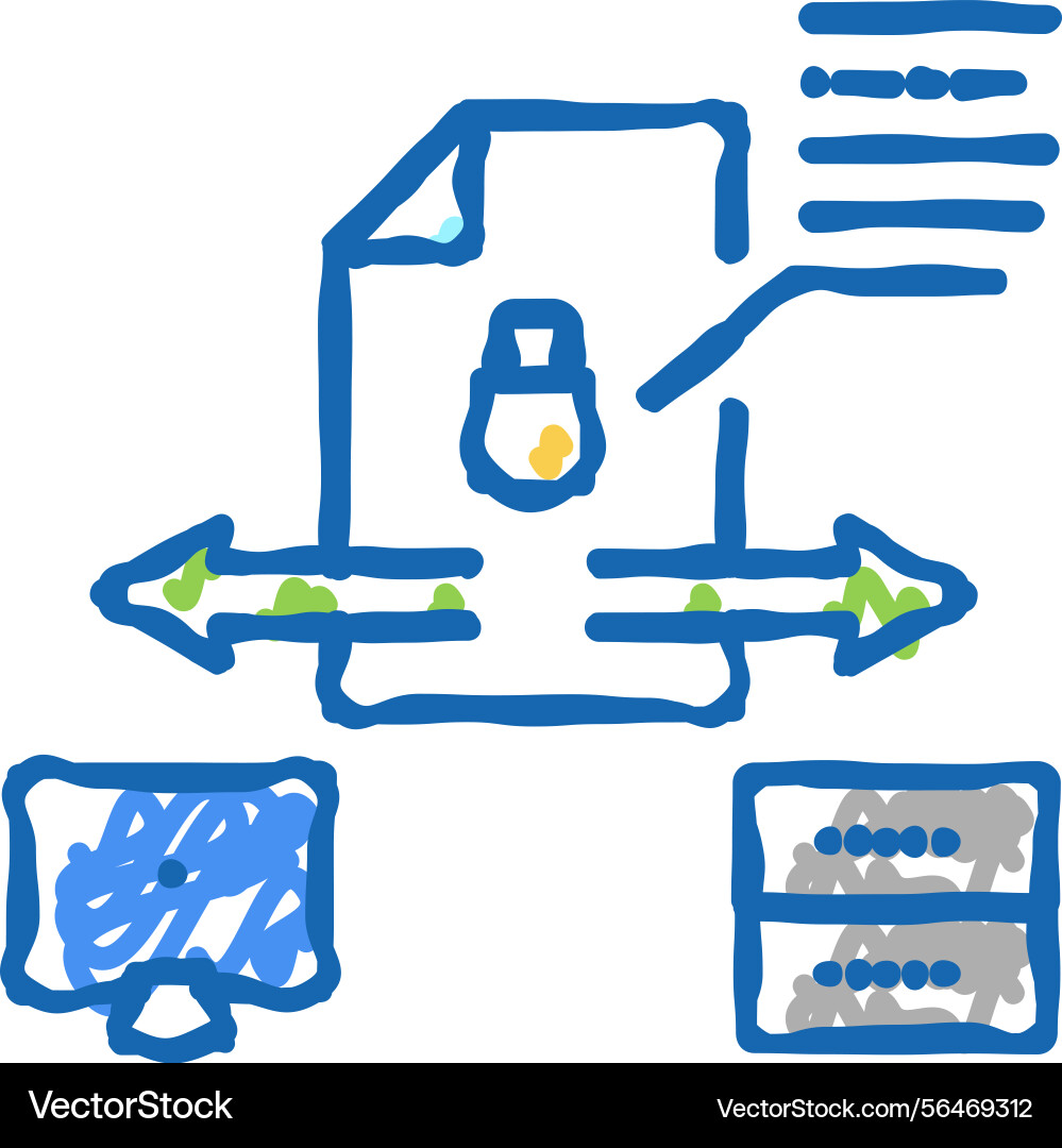 Sichere Datei hochladen Computer-Server-Symbol doodle Sichere Datei hochladen Computer-Server-Symbol doodle vektorbild
