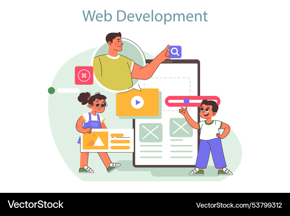 Tech camp for children computer science and web Tech camp for children computer science and web vector image