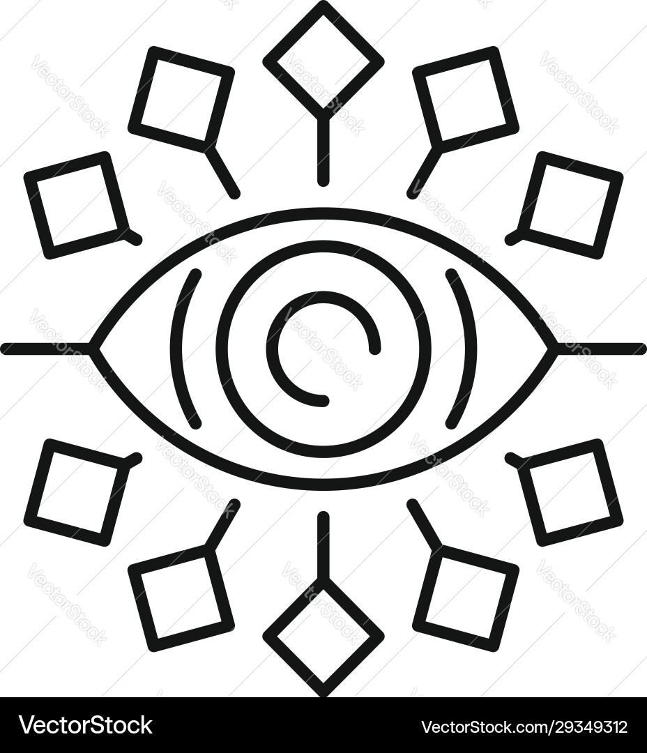 Tribal eye alchemy icon outline style Royalty Free Vector