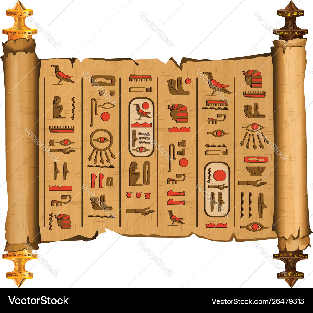 Ancient Egyptian Papyrus Scroll Vector Image