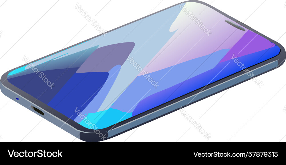 Dynamic smartphone view with reflective screen Vector Image