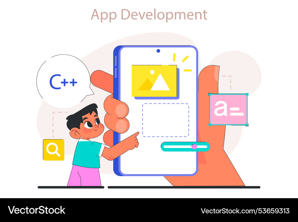 Little boy do programming computer science Little boy do programming computer science vector image