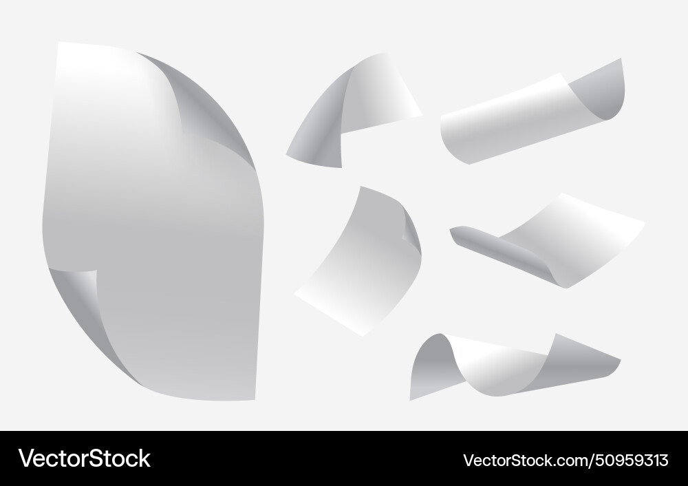 Paper sheets descend with a flutter their edges Vector Image