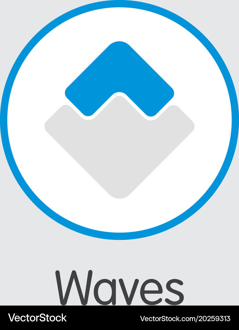 Waves - cryptocurrency logo – Royalty-Free Vector | VectorStock
