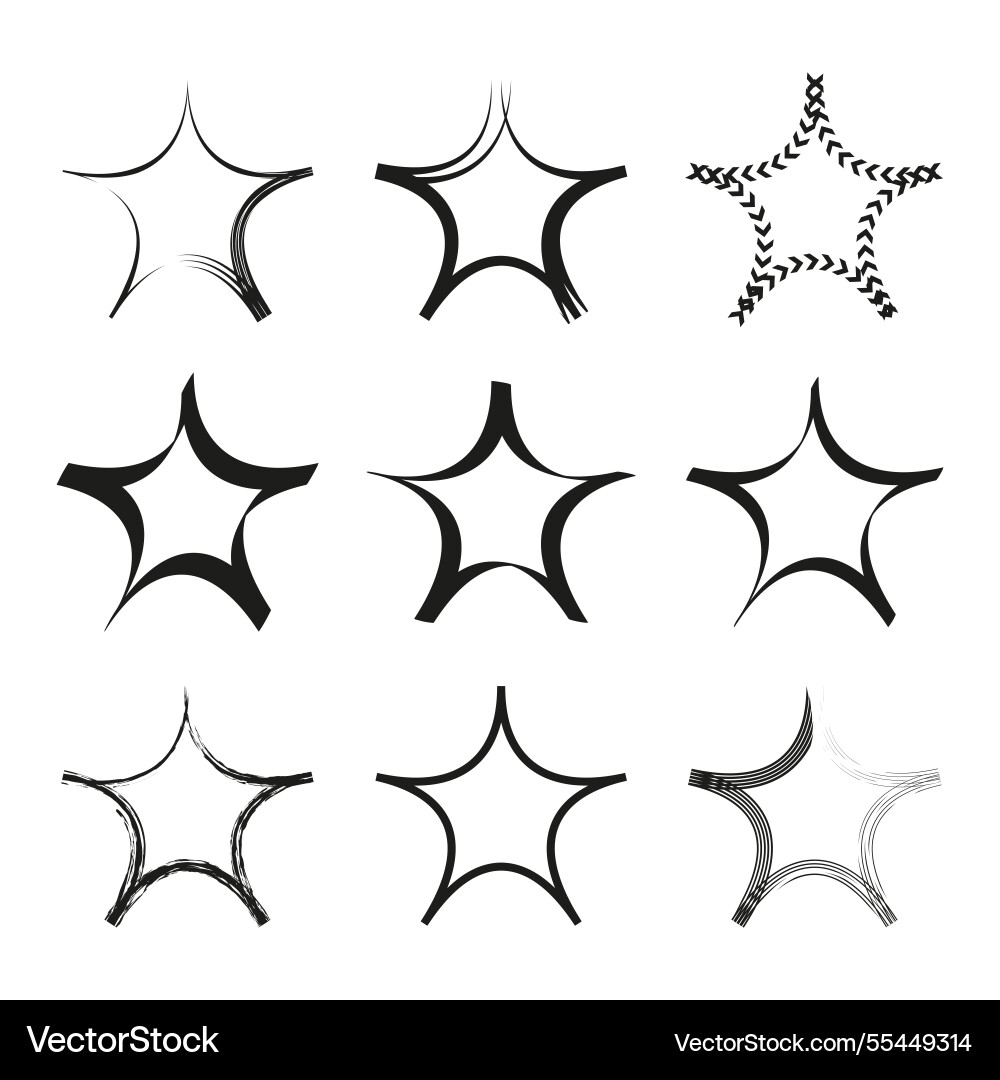 Abstract star shapes distorted symbols Abstract star shapes distorted symbols vector image