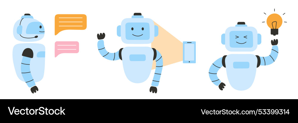Ai assistant chatbot set Ai assistant chatbot set vector image