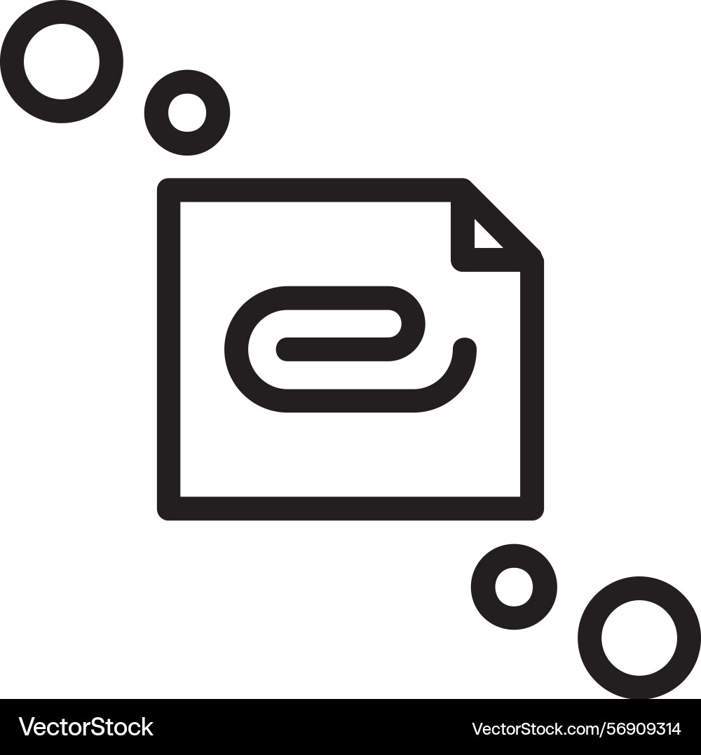 Attach file linear style icon design vector image