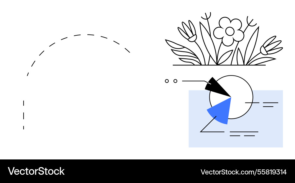 Datenvisualisierung mit Pie-Chart und Abstract vektorbild
