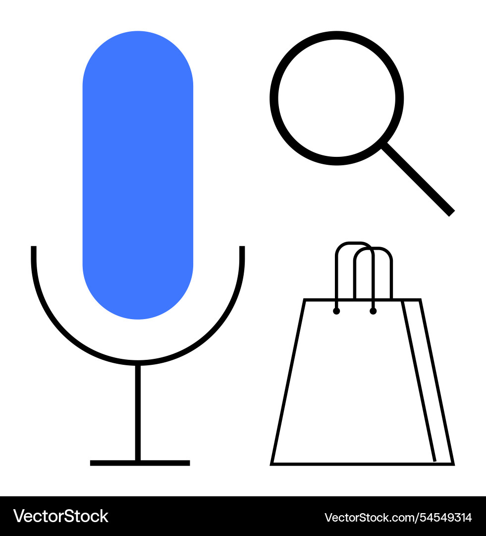 Digital assistant icons microphone search Digital assistant icons microphone search vector image