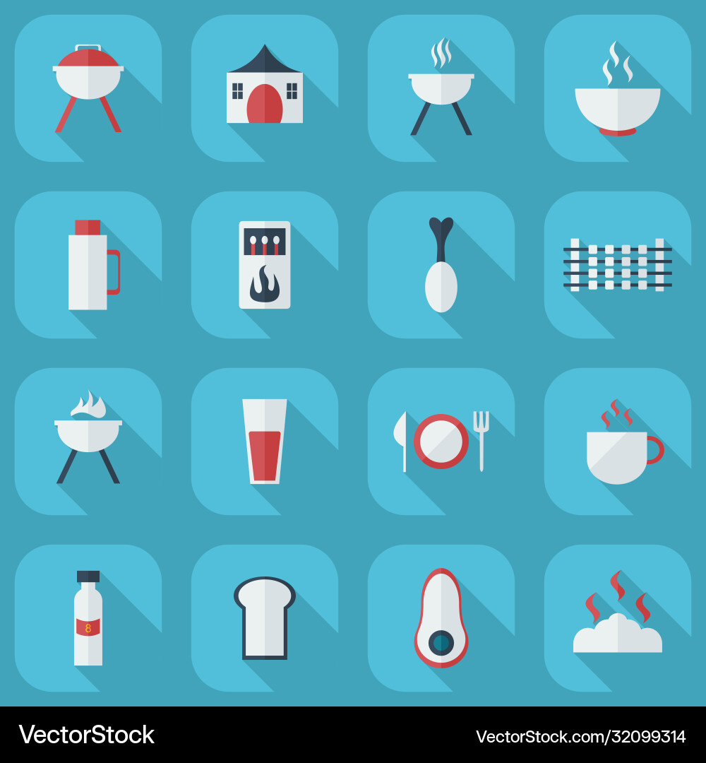 Flat concept set modern design with shadow Flat concept set modern design with shadow Vector Image